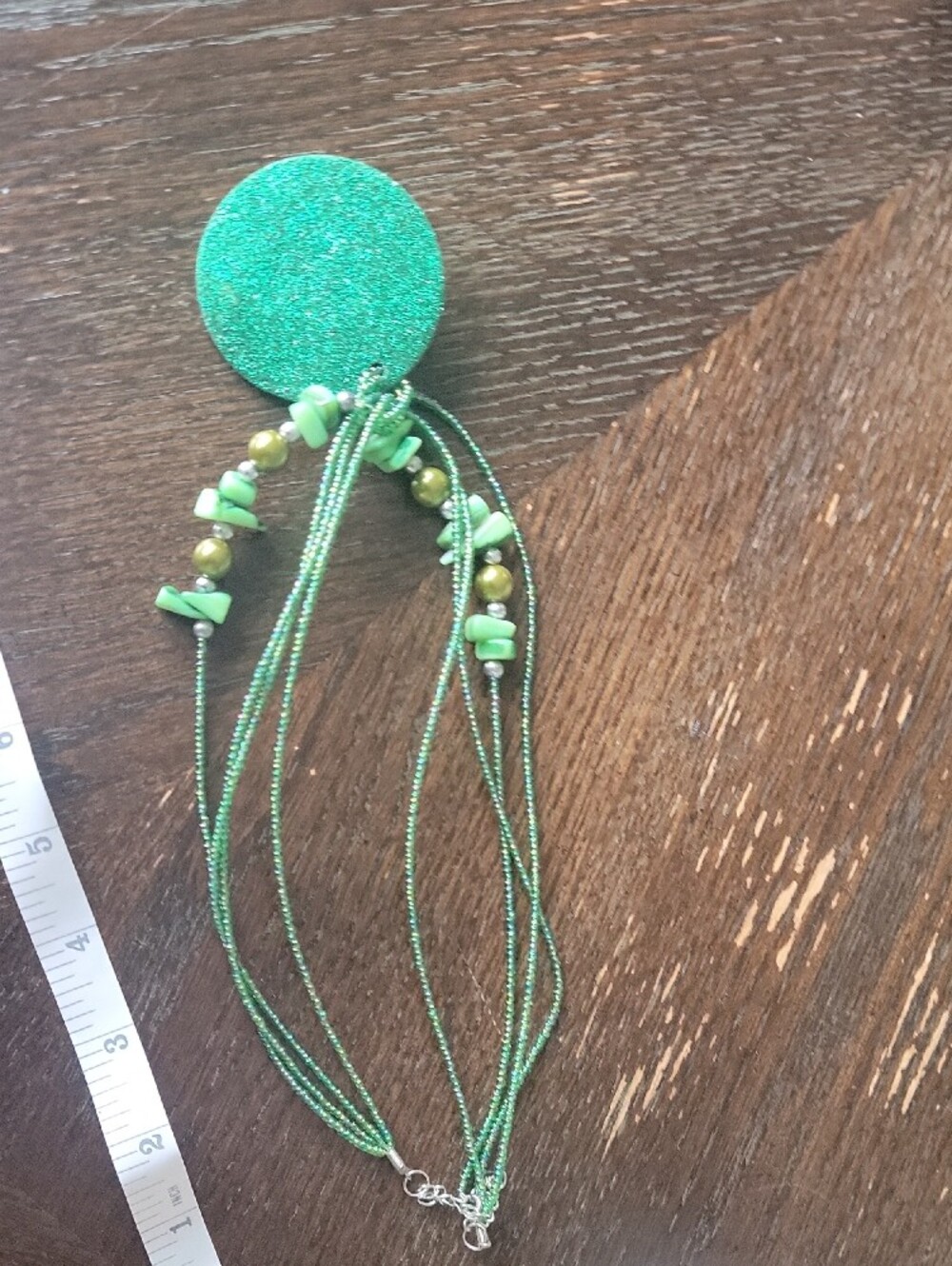 Green Beaded Multi-Strand Necklace - Picture 4 of 5
